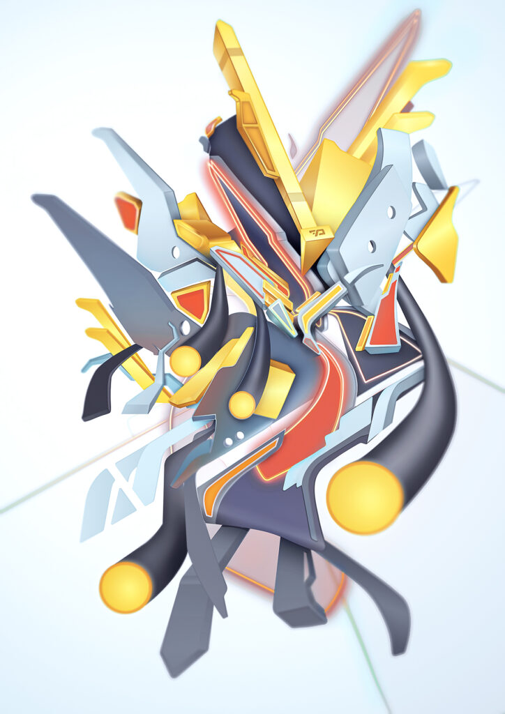 Digital Illustration in Illustrator and Photoshop of an abstract piece