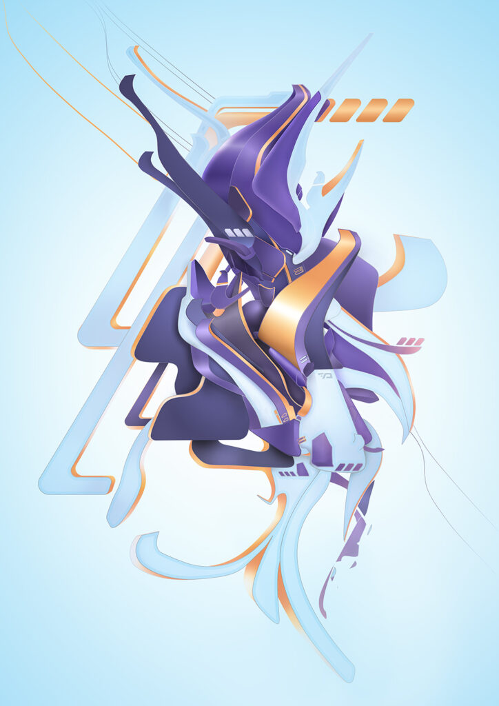 Abstract art of a vector piece, 3d, graffiti